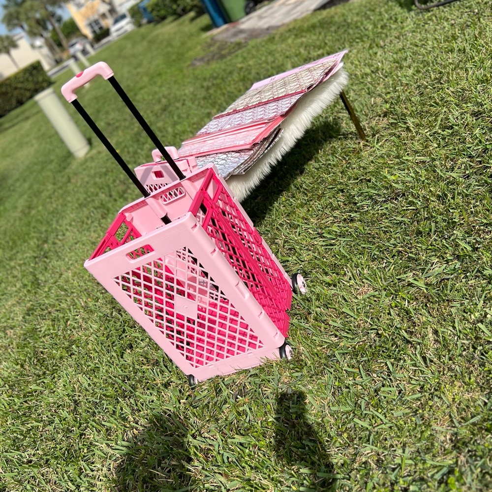 Pink Heavy Duty Shopping Cart
